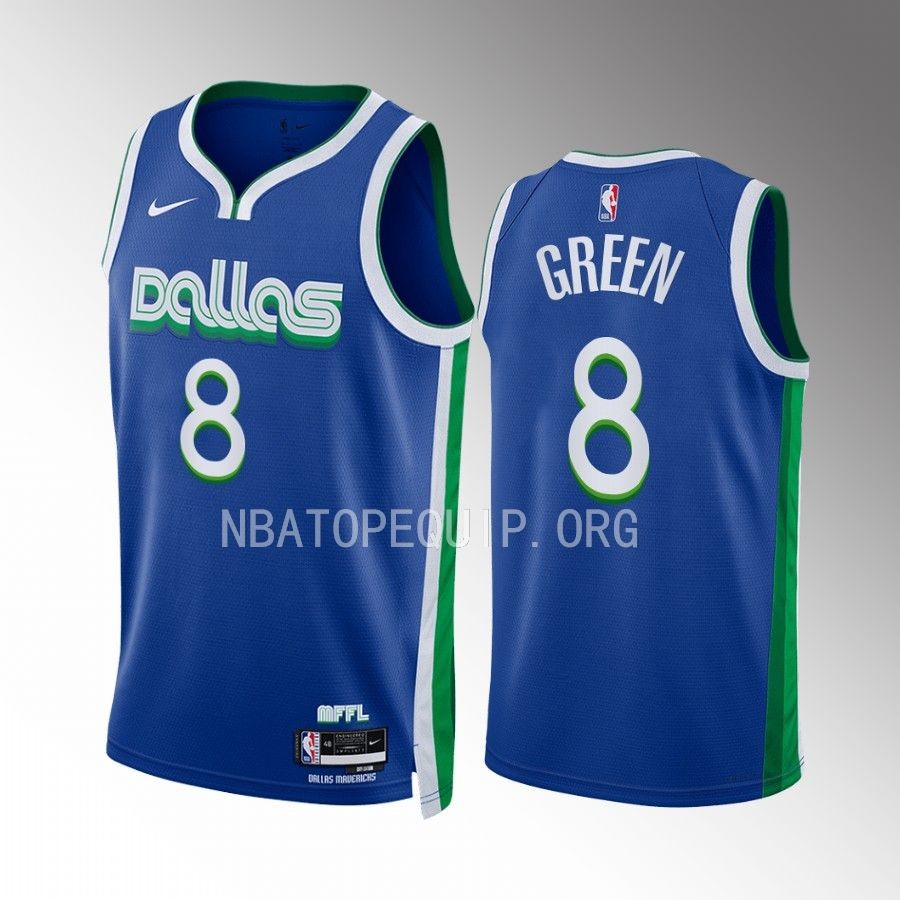 Dallas Mavericks Josh Green City Edition Blue #8 Jersey Swingman
