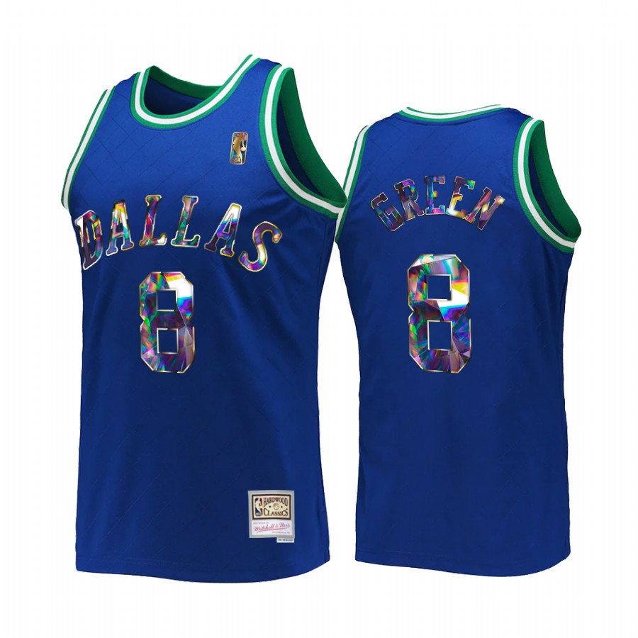 Dallas Mavericks Josh Green 75th Anniversary Diamond #8 Blue Retro Jersey