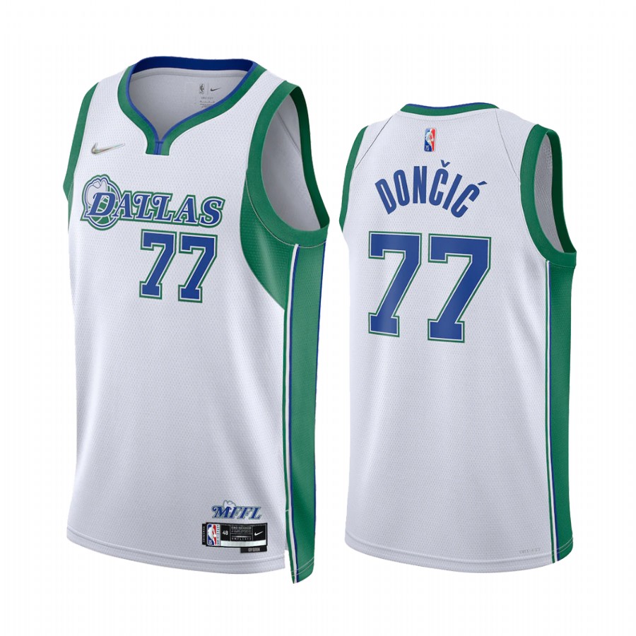 Dallas Mavericks Luka Doncic White City Edition Jersey Throwback