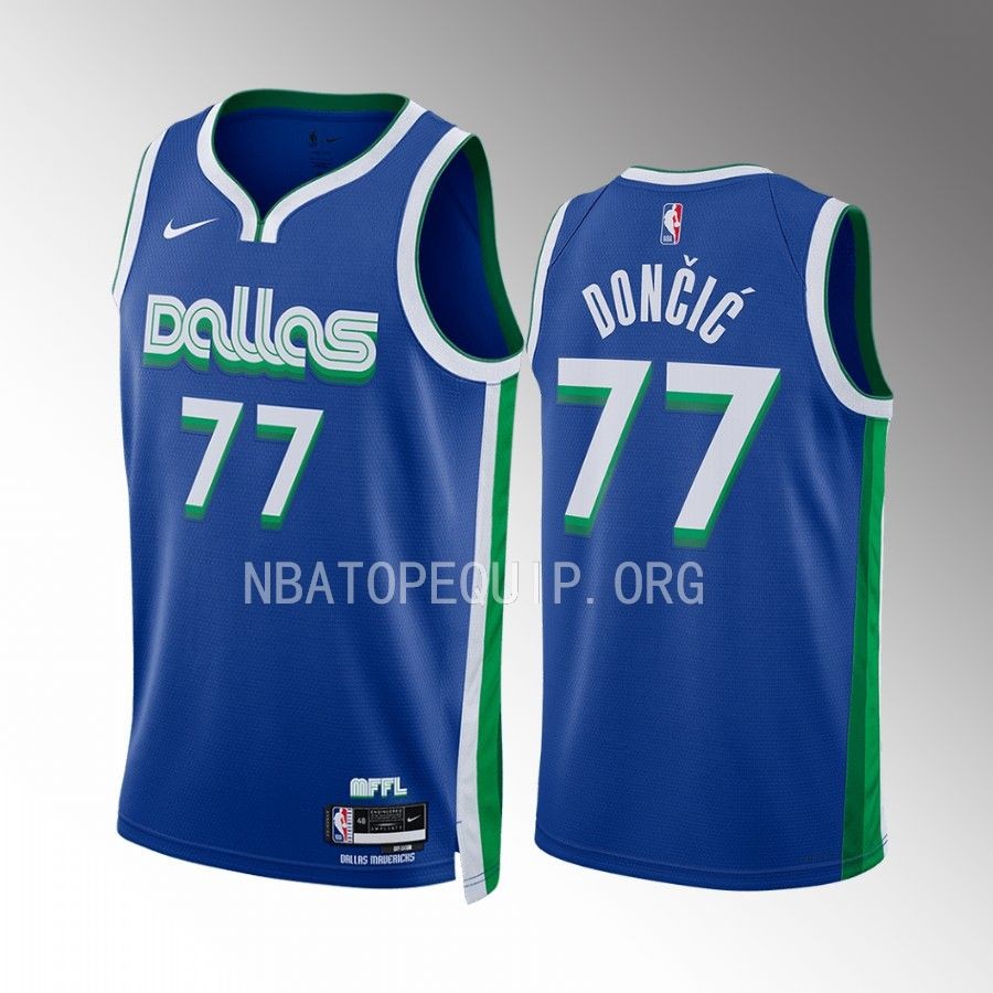 Dallas Mavericks Luka Doncic City Edition Blue #77 Jersey Swingman