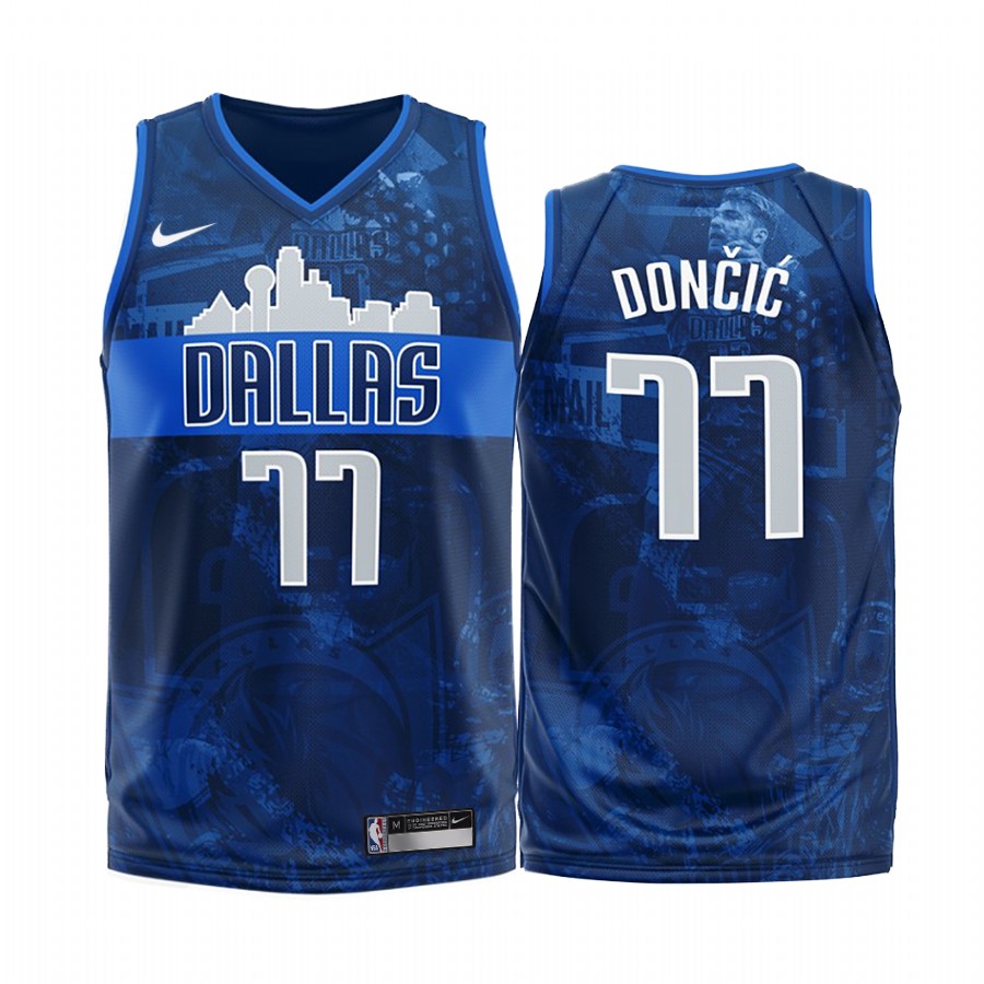 Dallas Mavericks Luka Doncic #77 Blue Fashion Edition Jersey