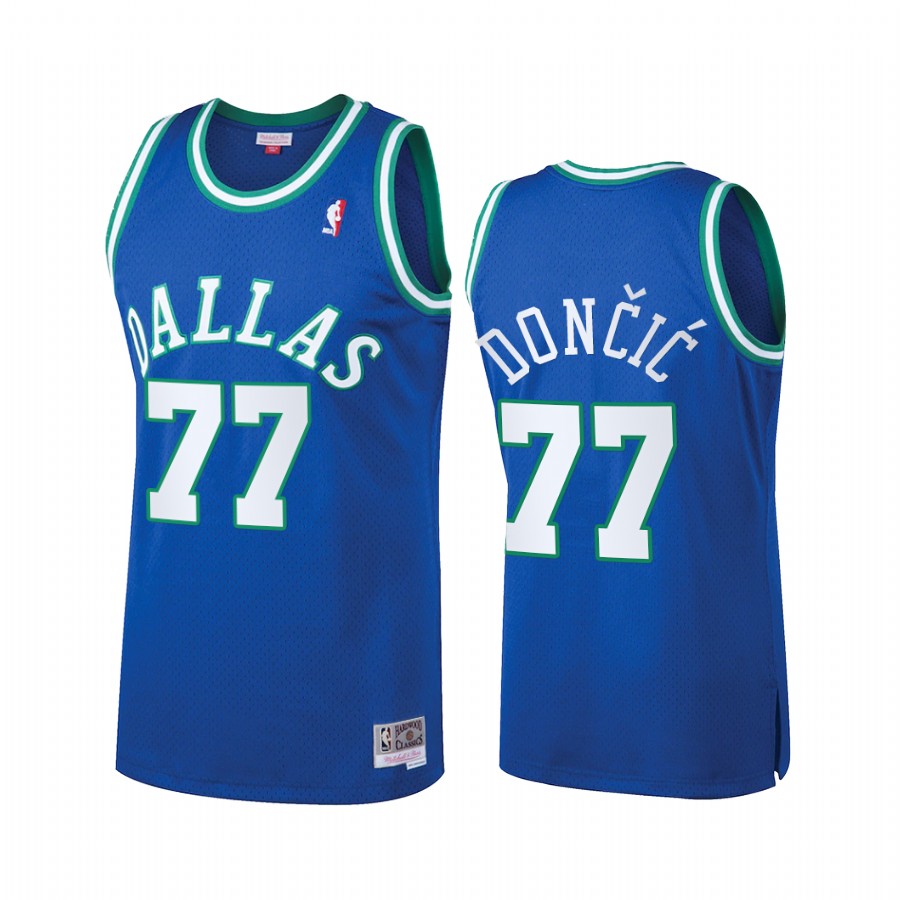 Dallas Mavericks Luka Doncic #77 Blue Heritage Classic Jersey