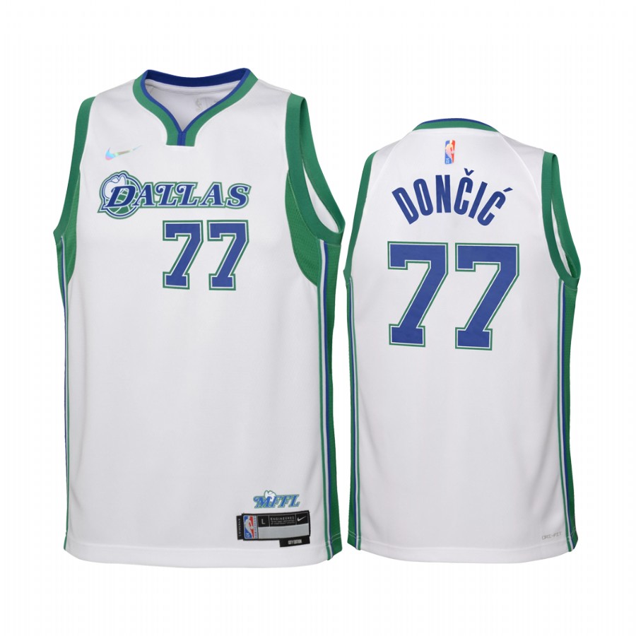 Dallas Mavericks Luka Doncic City Edition White Youth Jersey 75th Season #77
