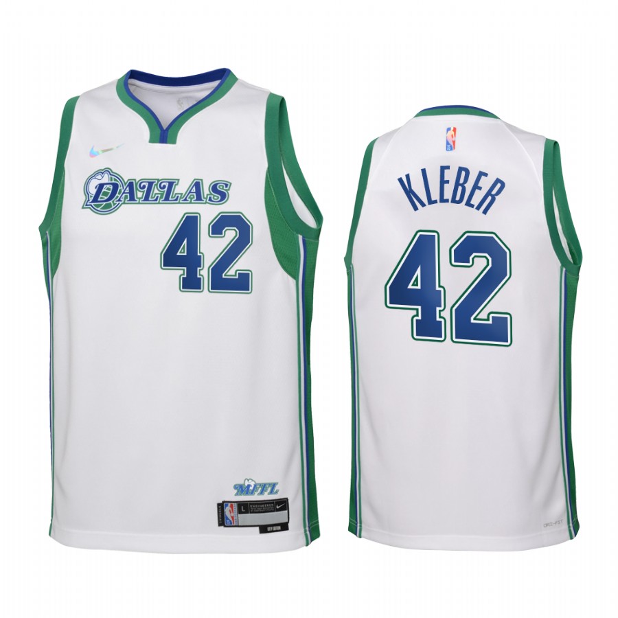 Dallas Mavericks Maxi Kleber City Edition White Youth Jersey 75th Season #42