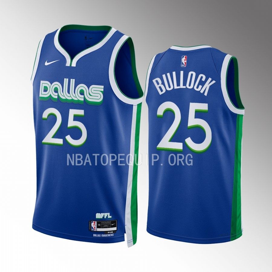 Dallas Mavericks Reggie Bullock City Edition Blue #25 Jersey Swingman