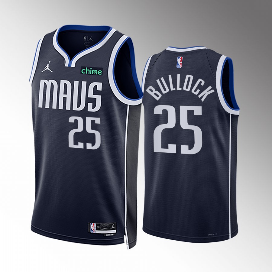 Dallas Mavericks Reggie Bullock Statement Edition Navy #25 Jersey Swingman