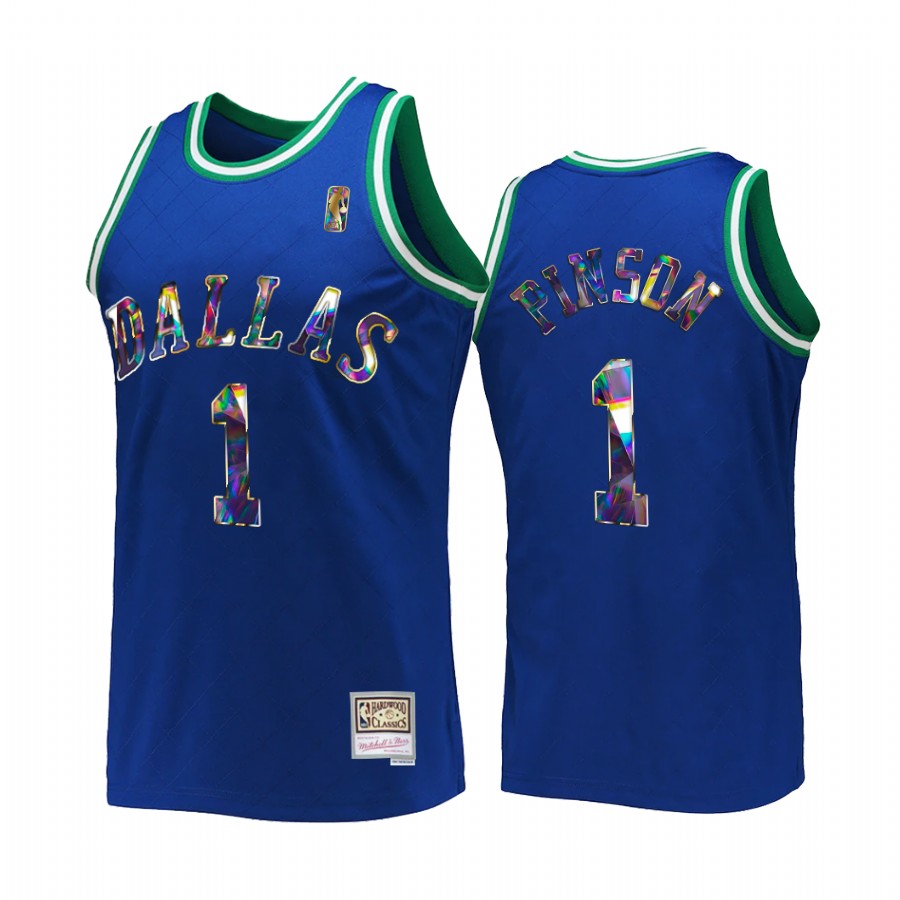 Dallas Mavericks Theo Pinson 75th Anniversary Diamond #1 Blue Retro Jersey