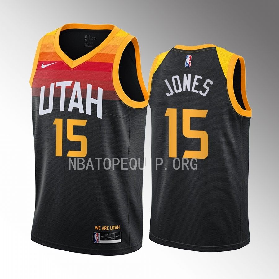 Damian Jones Utah Jazz #15 Black Jersey City Edition Swingman