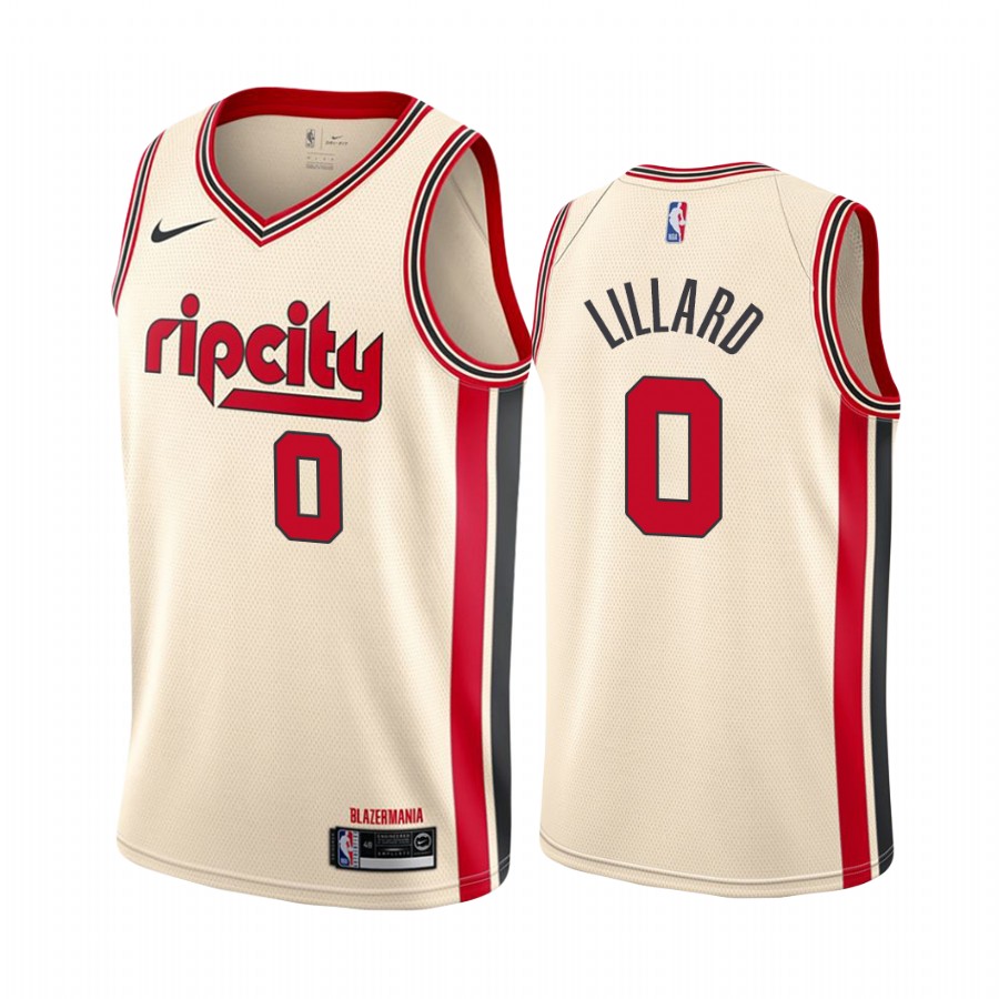 Damian Lillard Portland Trail Blazers Cream City Jersey
