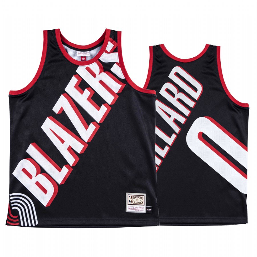 Damian Lillard Portland Trail Blazers Classic Black Big Face Men Jersey