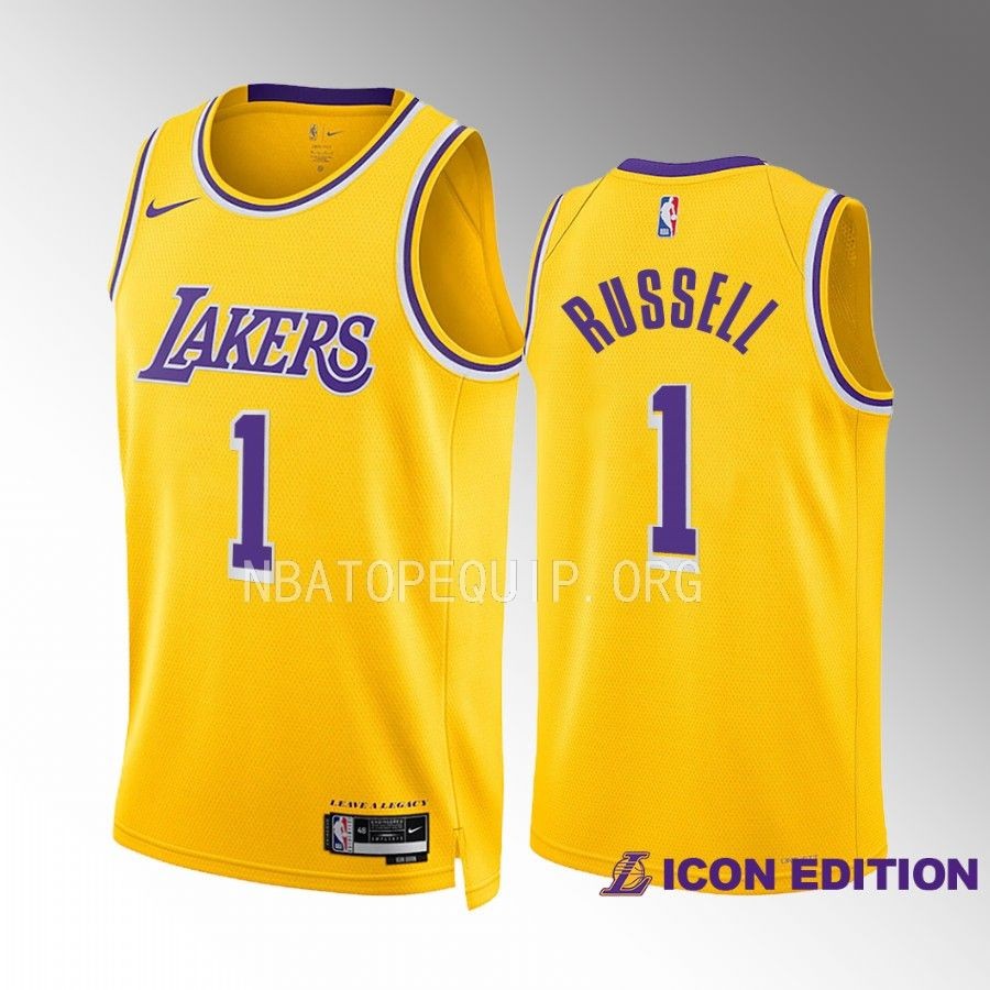 D'Angelo Russell Los Angeles Lakers Gold #1 Icon Edition Jersey Swingman