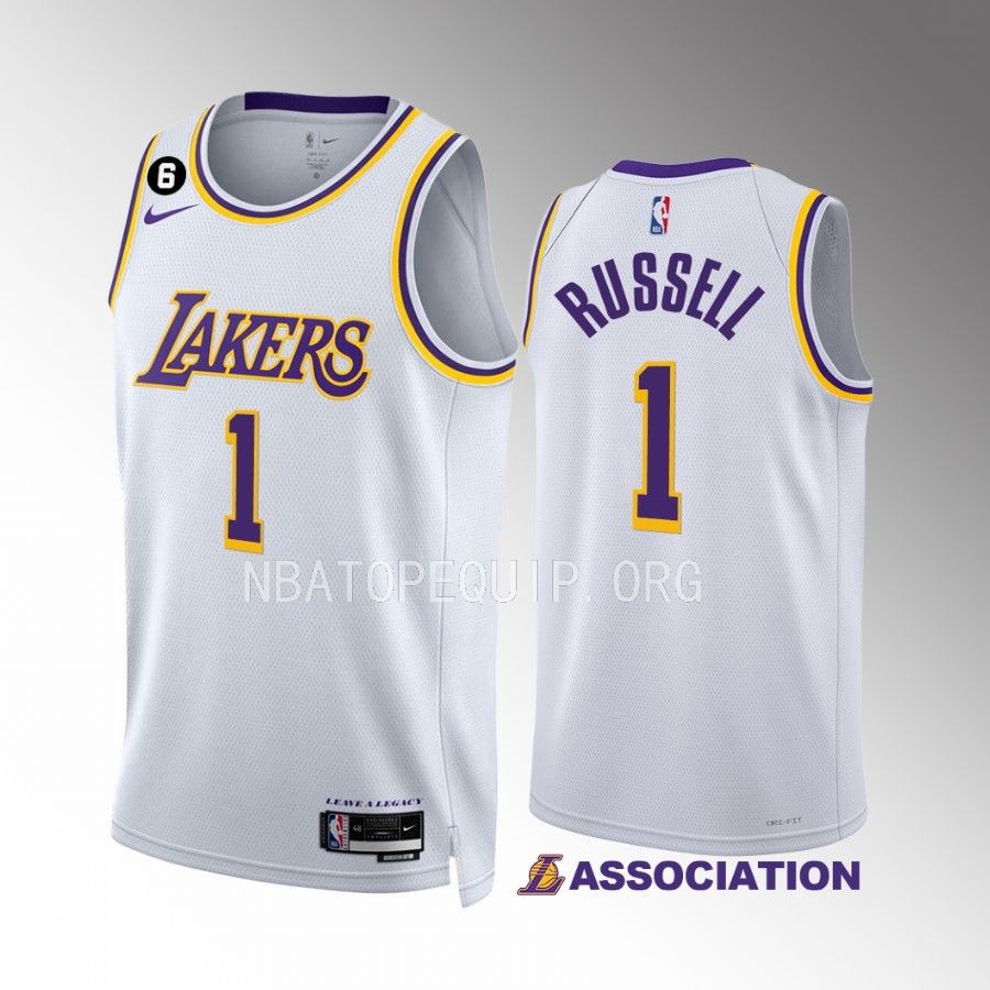 D'Angelo Russell Los Angeles Lakers White #1 Association Edition Jersey Swingman