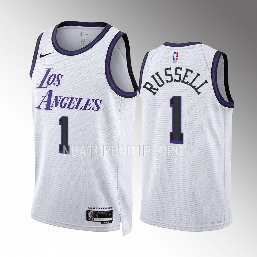 D'Angelo Russell Los Angeles Lakers White #1 City Edition Jersey Swingman
