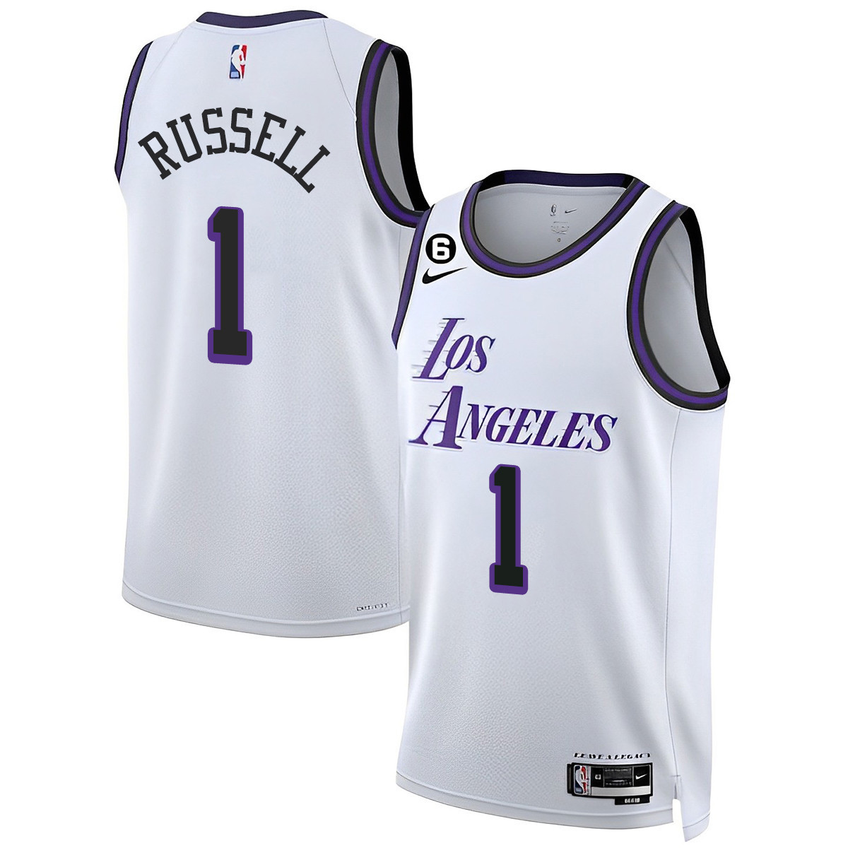 D'Angelo Russell Men's Los Angeles Lakers Collection City Jersey - All Stitched