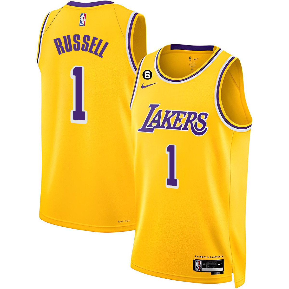 D'Angelo Russell Men's Los Angeles Lakers Collection Gold Jersey - All Stitched