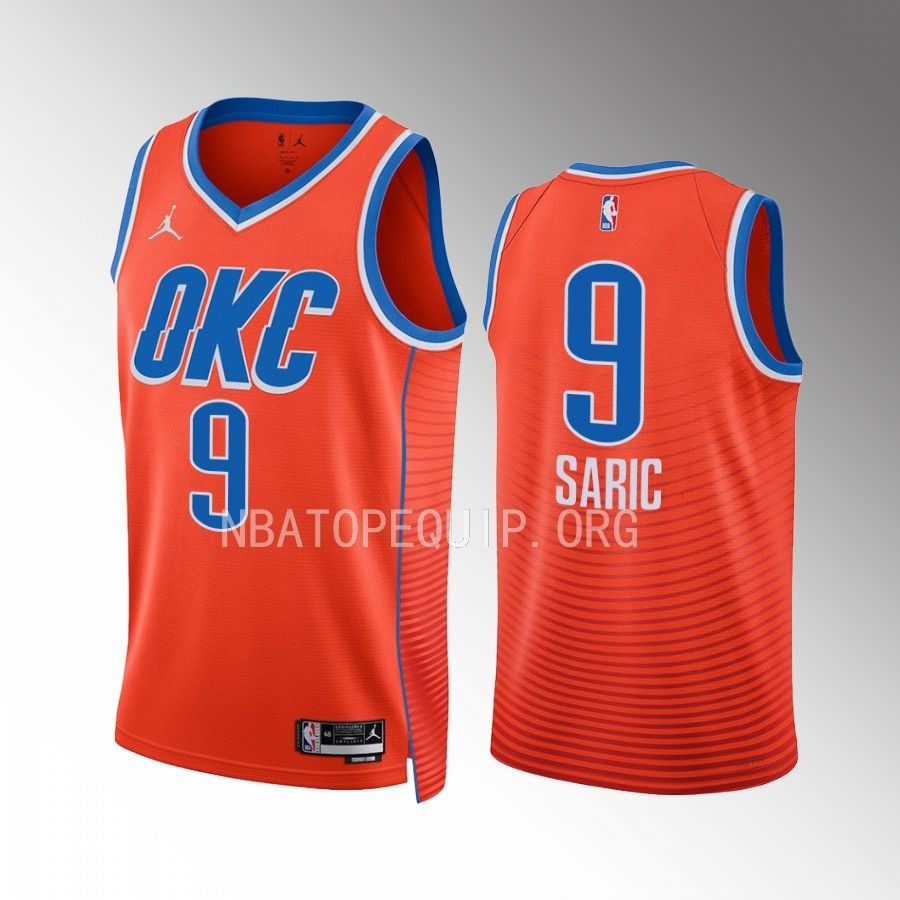 Dario Saric Oklahoma City Thunder Orange #9 Statement Edition Jersey Swingman