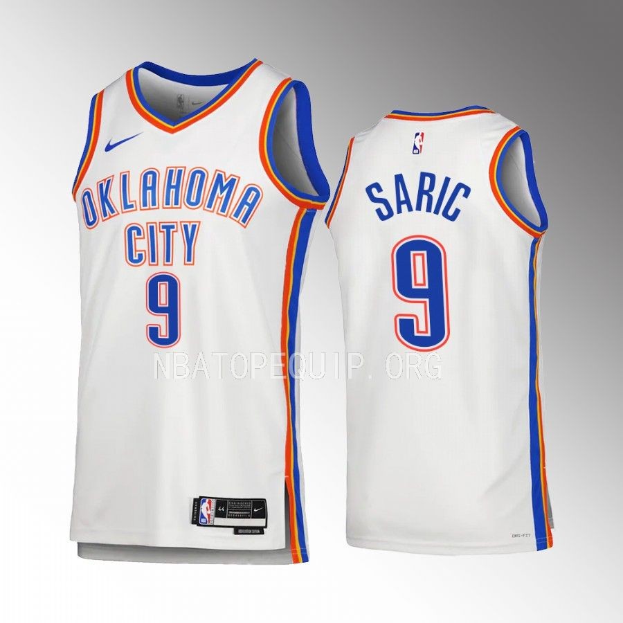 Dario Saric Oklahoma City Thunder White #9 Association Edition Jersey Swingman