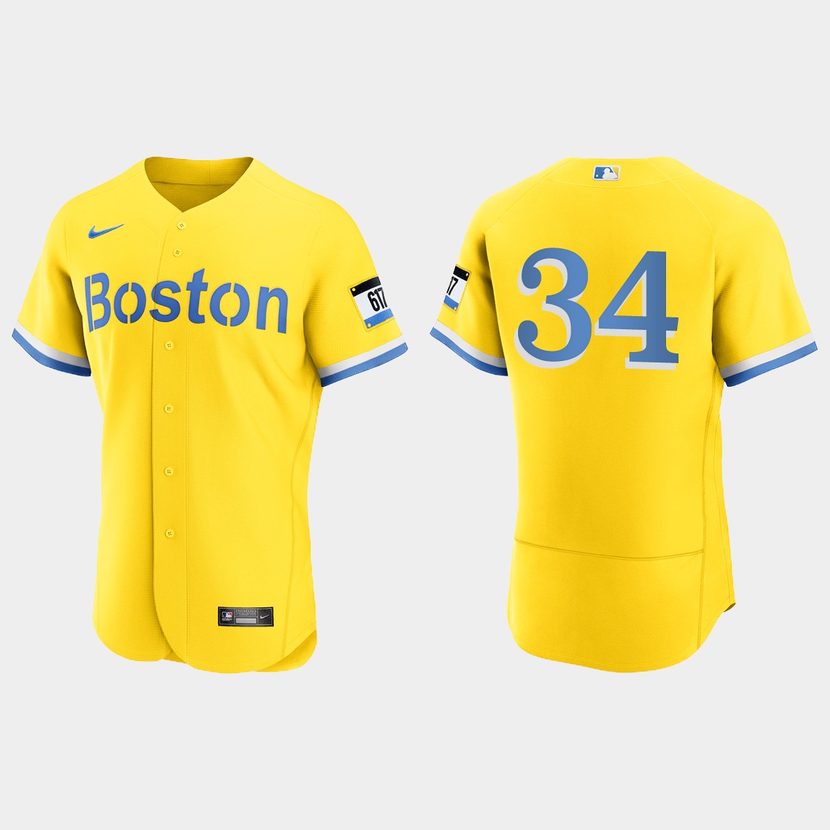 David Ortiz Boston Red Sox City Connect Jersey - Gold Light Blue