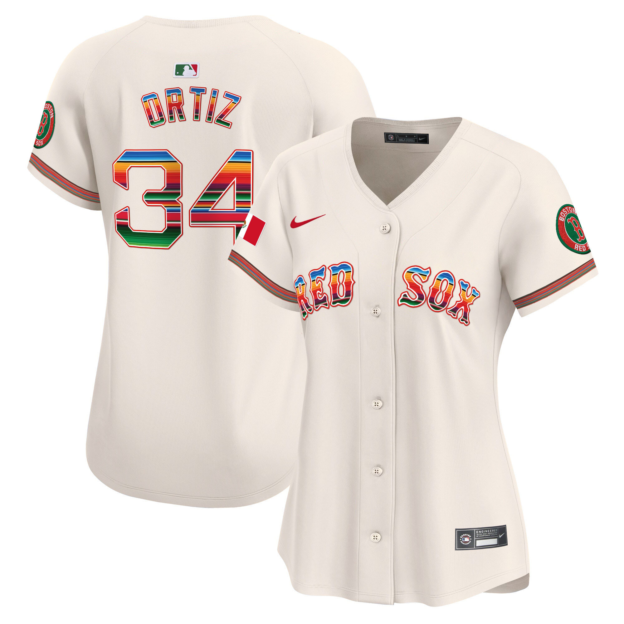 David Ortiz Women's Boston Red Sox Mexico Vapor Premier Limited Cream Jersey - All Stitched