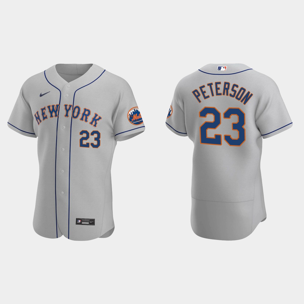 David Peterson New York Mets Road Jersey - Gray