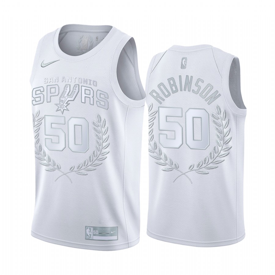 David Robinson #50 San Antonio Spurs White MVP Jersey