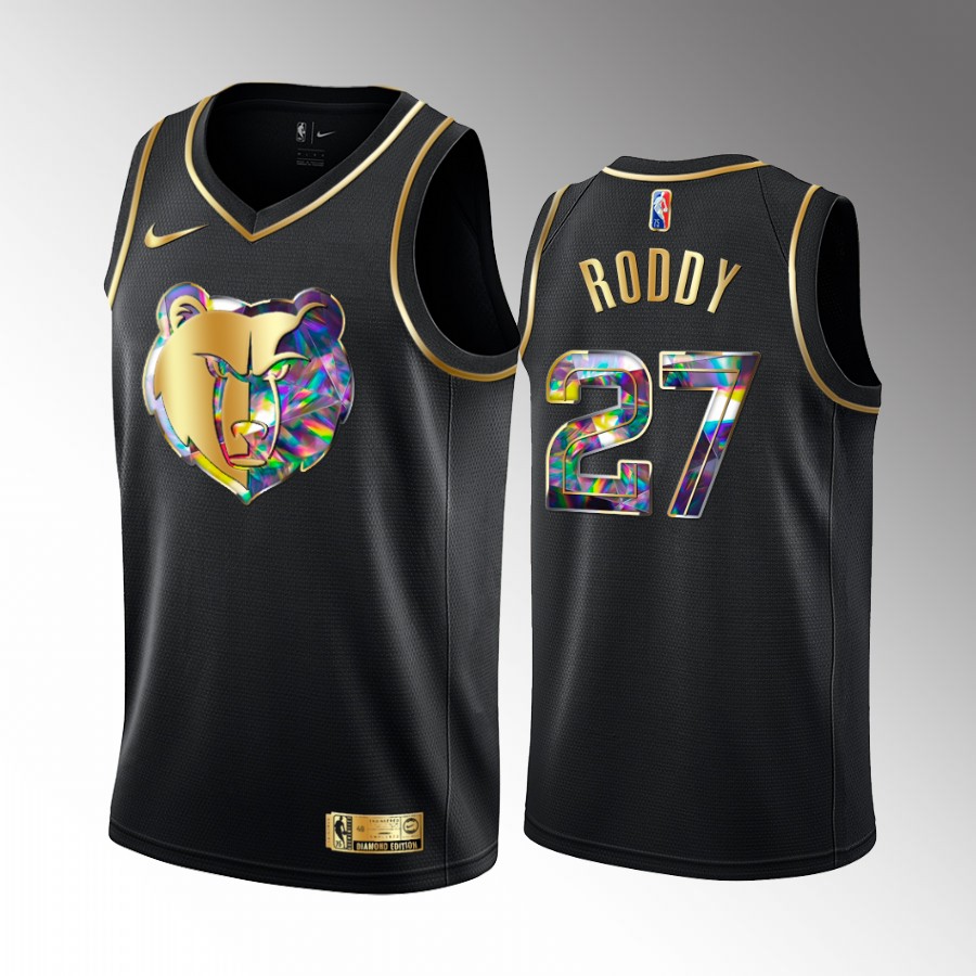 David Roddy #27 Memphis Grizzlies Black Golden Diamond Jersey