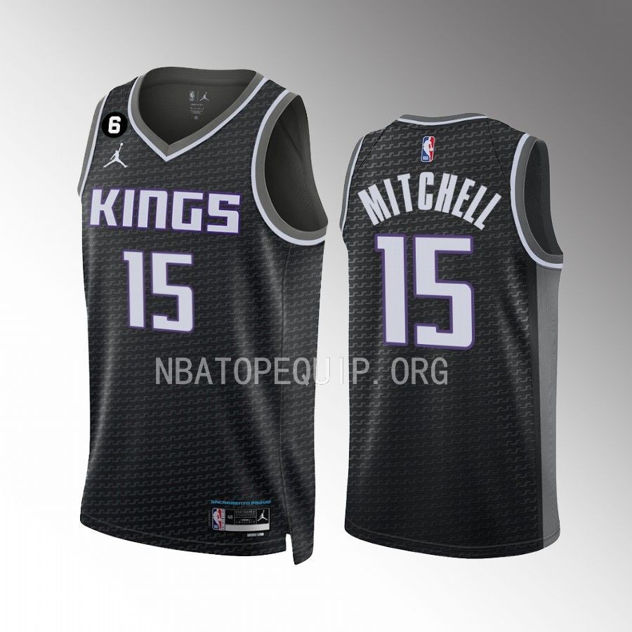 Davion Mitchell Sacramento Kings #15 Black Jersey Statement Edition Swingman
