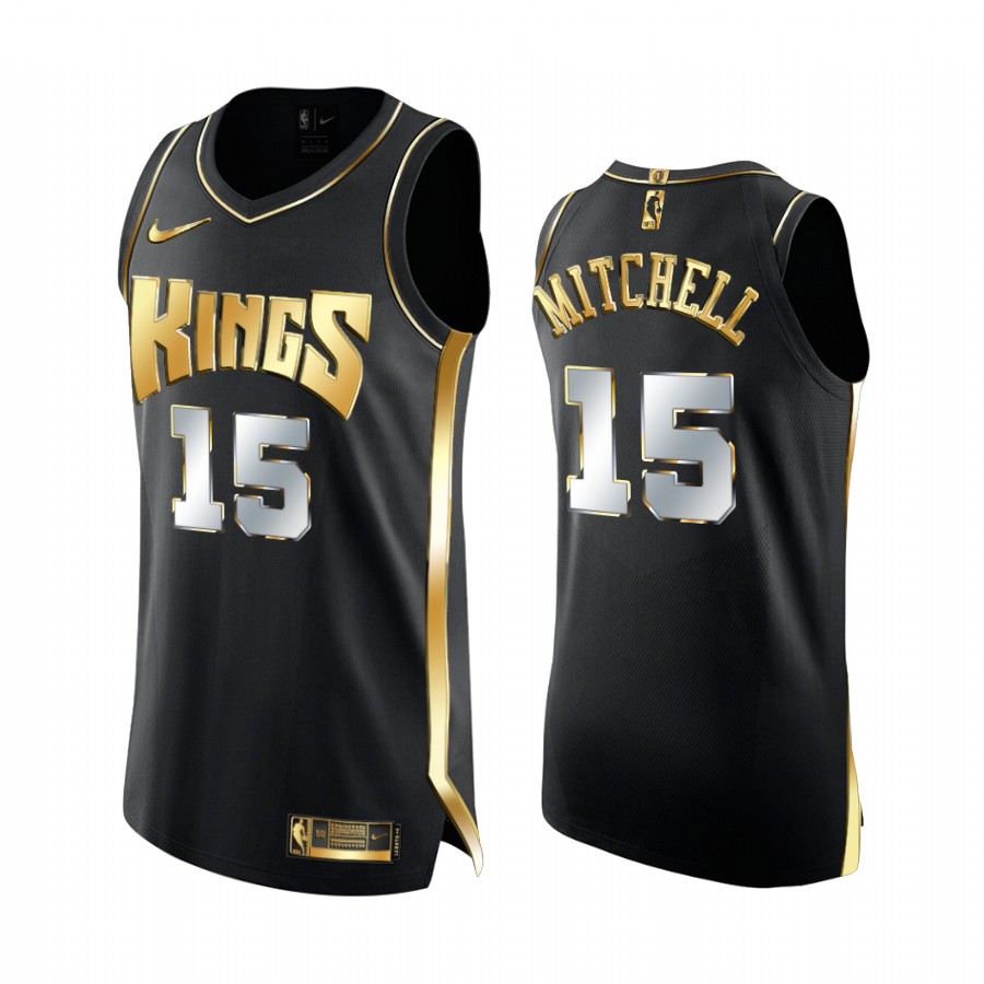 Davion Mitchell Sacramento Kings Black Golden Edition Jersey Draft