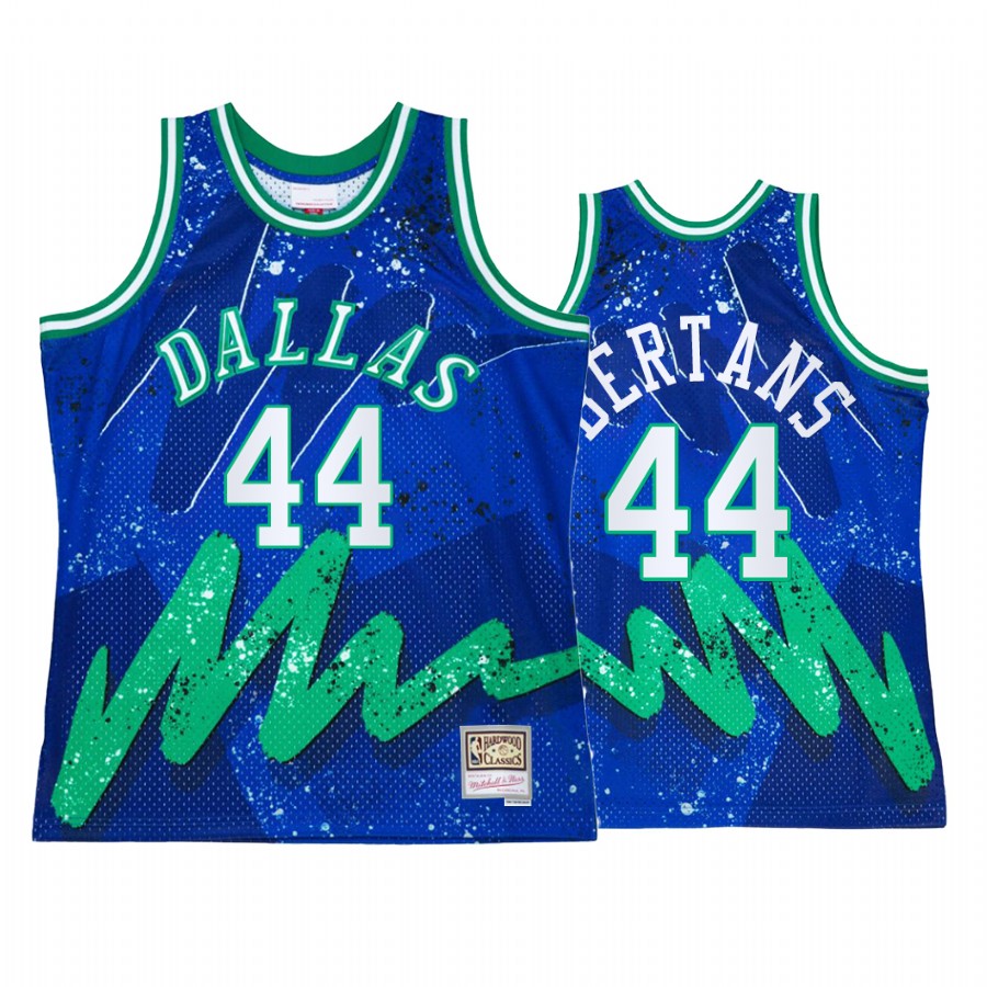 Davis Bertans #44 Dallas Mavericks Hyper Hoop Blue Throwback 90s Jersey