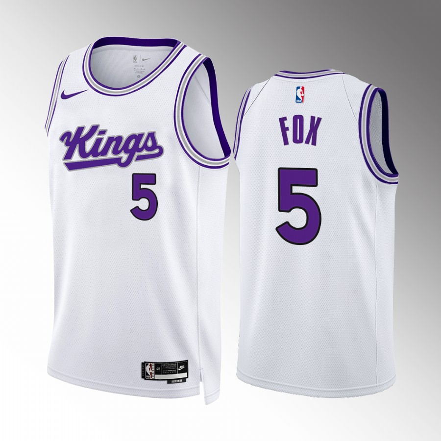 De'Aaron Fox Sacramento Kings White #5 Association Edition Jersey Swingman