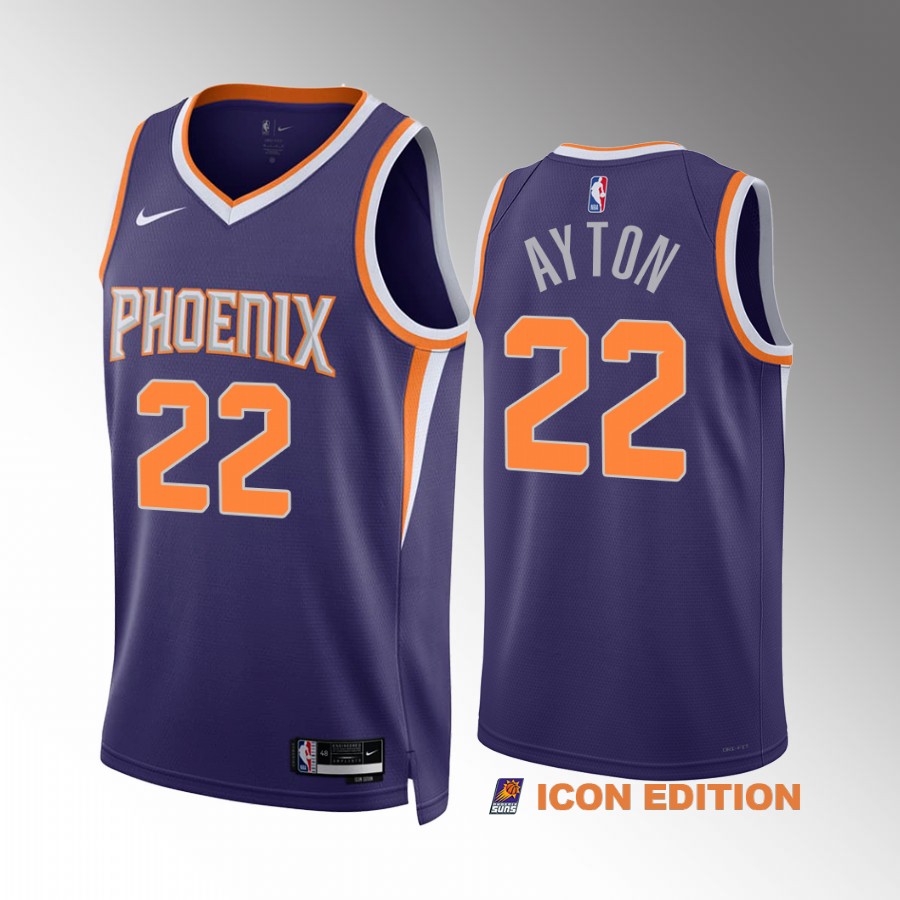 Deandre Ayton Phoenix Suns Purple #22 Icon Edition Jersey Swingman
