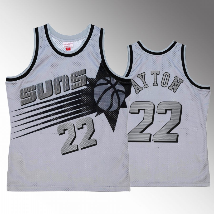 Deandre Ayton Space Knit Jersey Phoenix Suns #22 Grey Hardwood Classics Men's Shirt