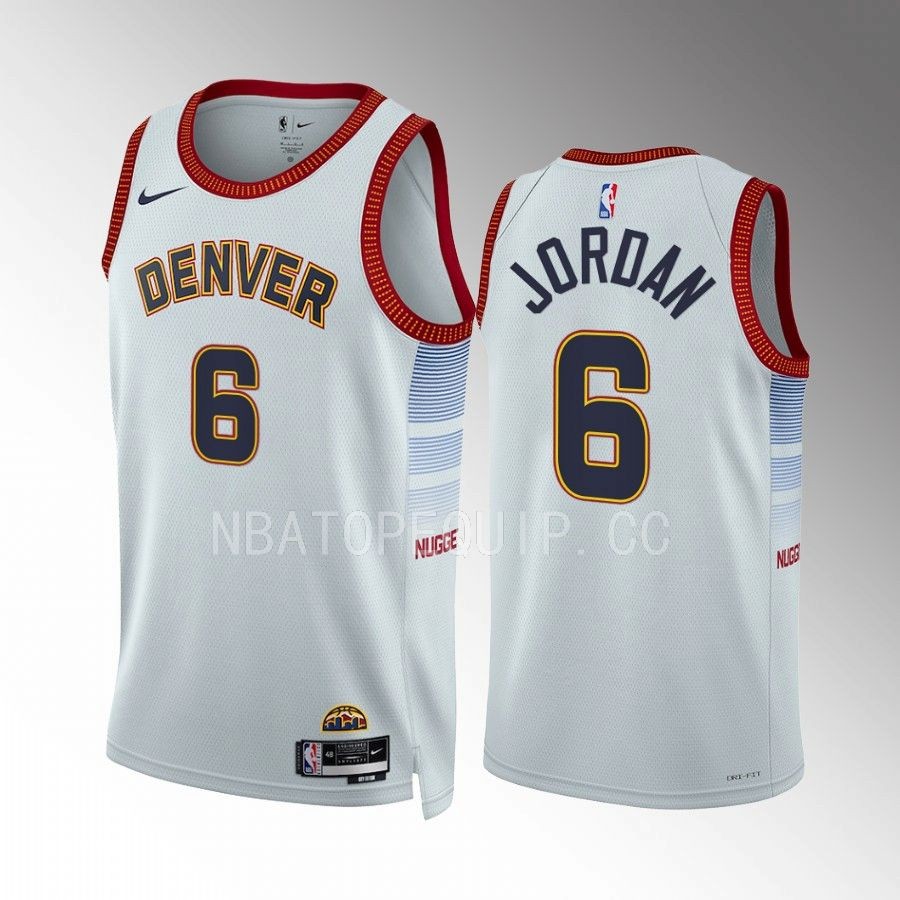 DeAndre Jordan Denver Nuggets White #6 City Edition Jersey Swingman