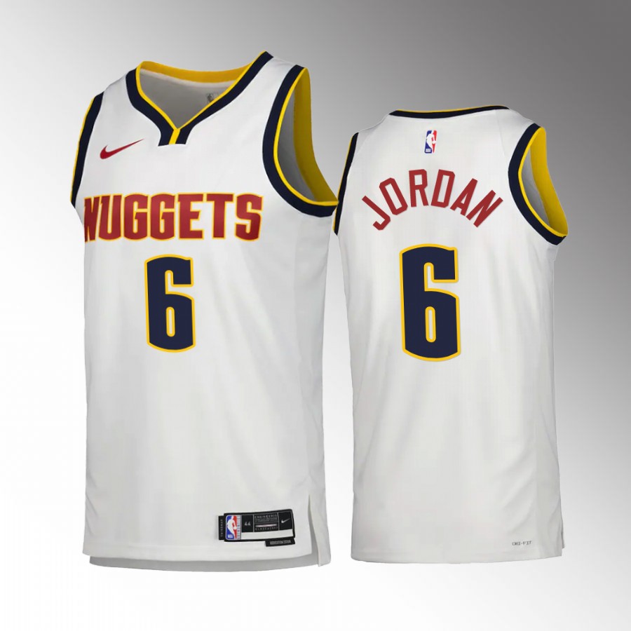 DeAndre Jordan Denver Nuggets #6 White Jersey Association Edition Swingman