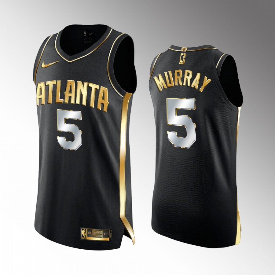 Dejounte Murray Atlanta Hawks #5 Black Golden Edition Jersey