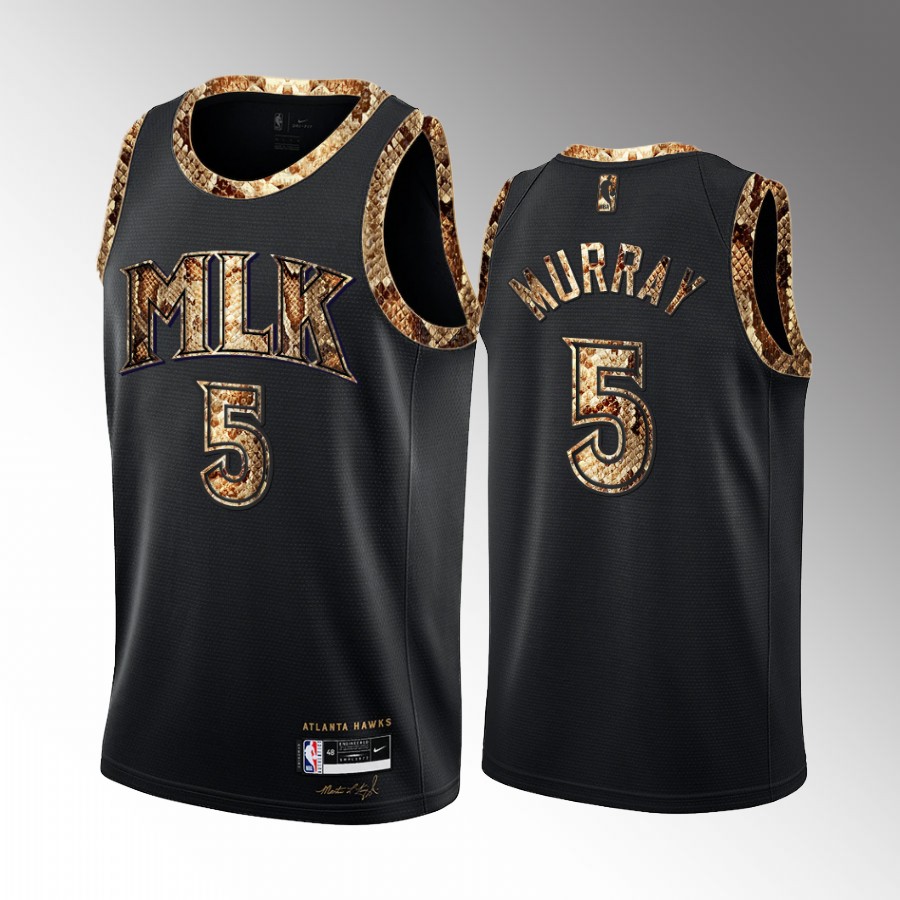 Dejounte Murray Atlanta Hawks Black Python Skin Jersey Limited Edition