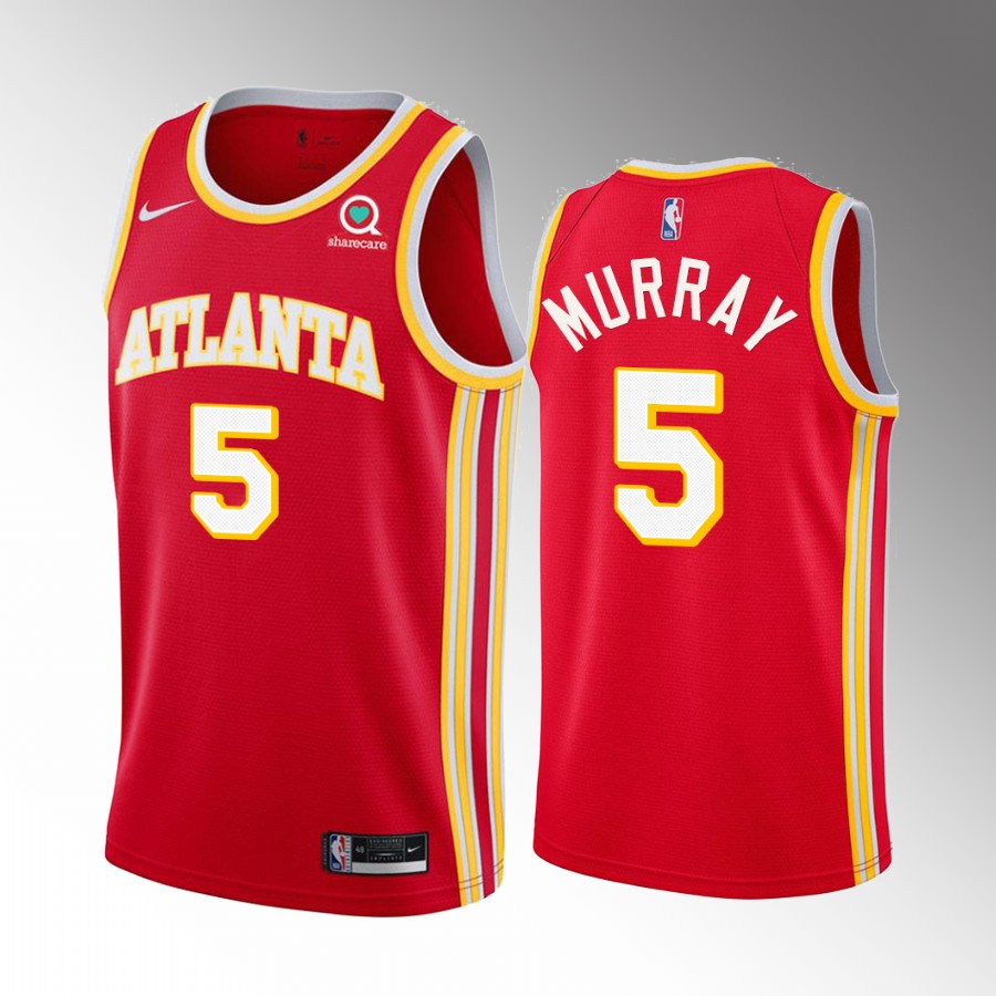 Dejounte Murray Atlanta Hawks Red Icon Edition #00 Jersey Trade