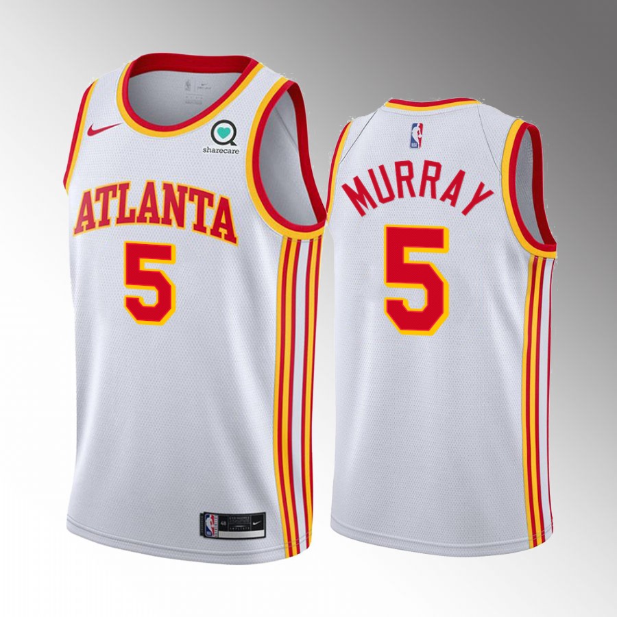 Dejounte Murray Atlanta Hawks White Association Edition #00 Jersey Trade