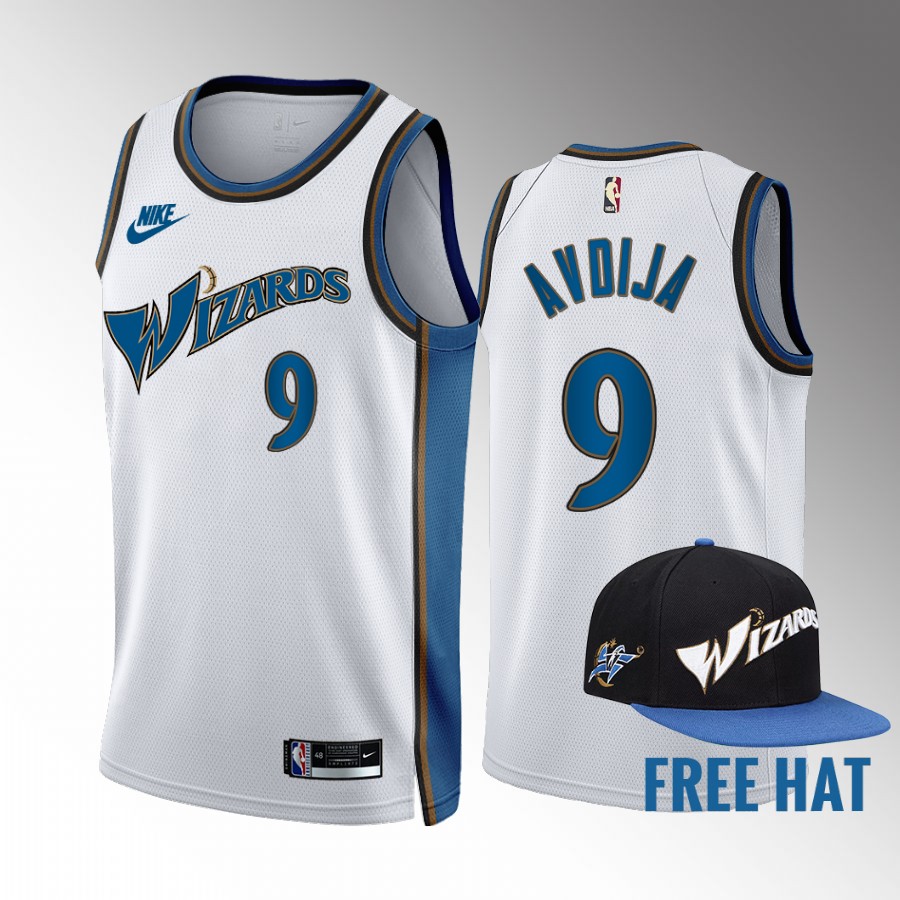 Deni Avdija Washington Wizards White #9 Classic Edition Jersey Free Hat