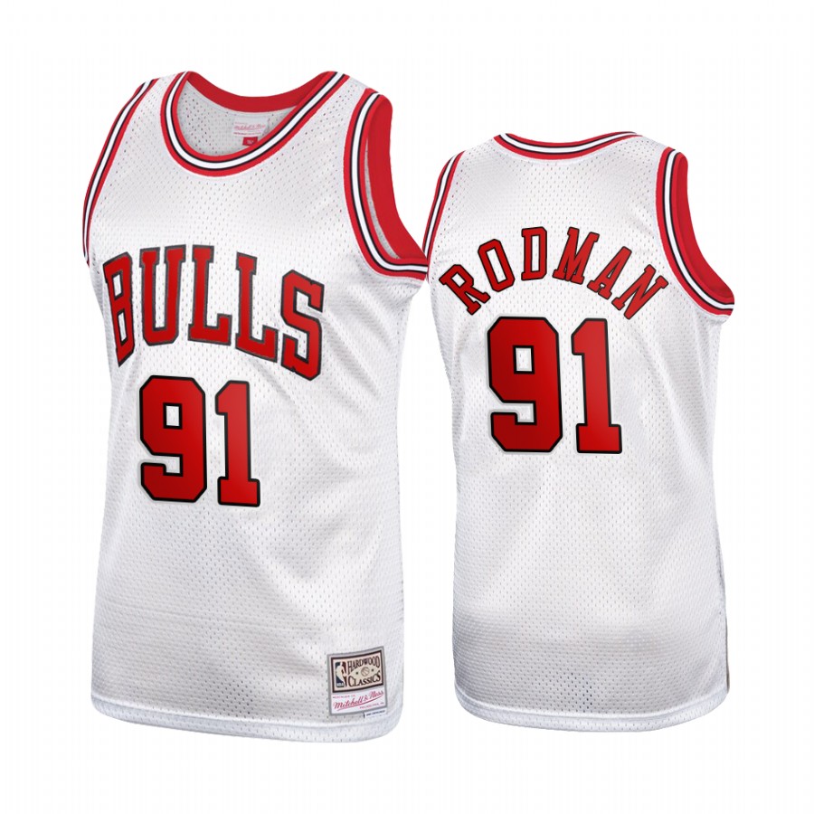 Dennis Rodman #91 Chicago Bulls Platinum Hardwood Classics Jersey