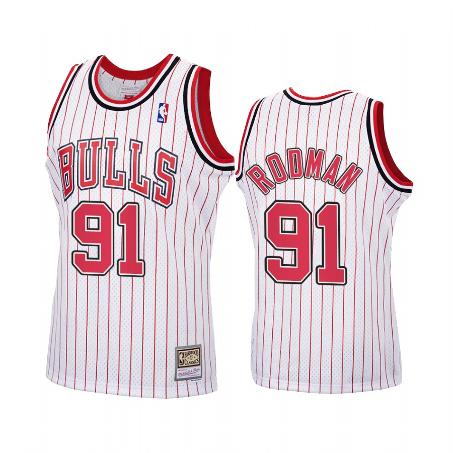 Dennis Rodman Chicago Bulls White Jersey Reload Hardwood Classics