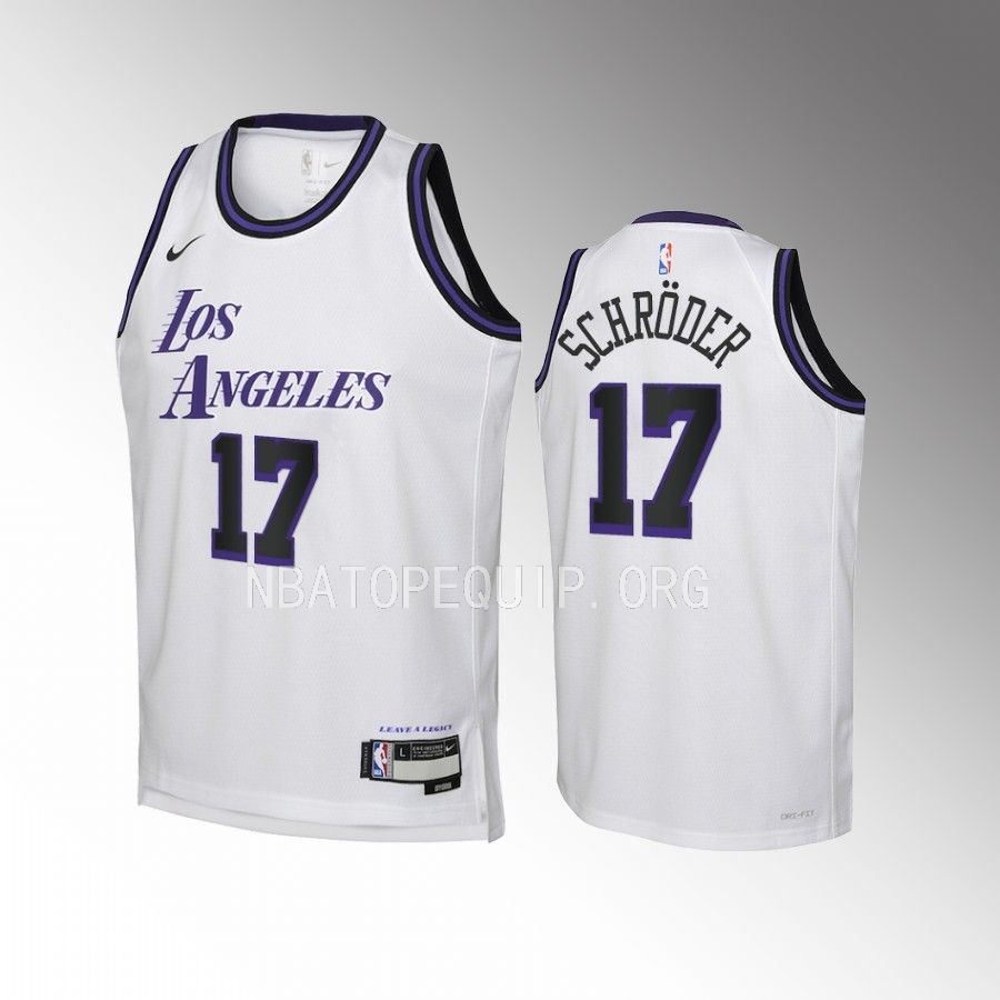 Dennis Schroder Los Angeles Lakers Youth White City Edition Jersey Swingman