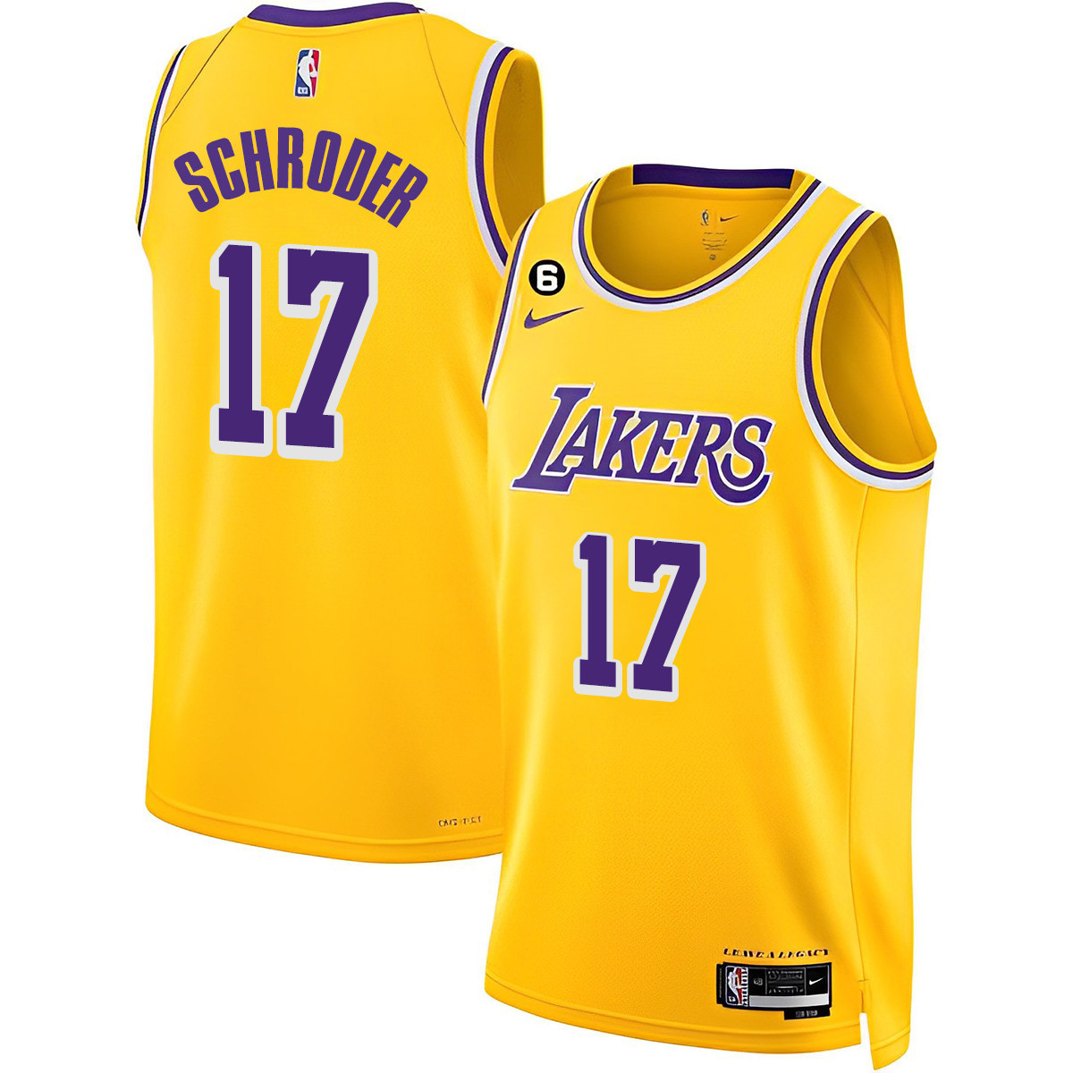 Dennis Schroder Men's Los Angeles Lakers Collection Gold Jersey - All Stitched