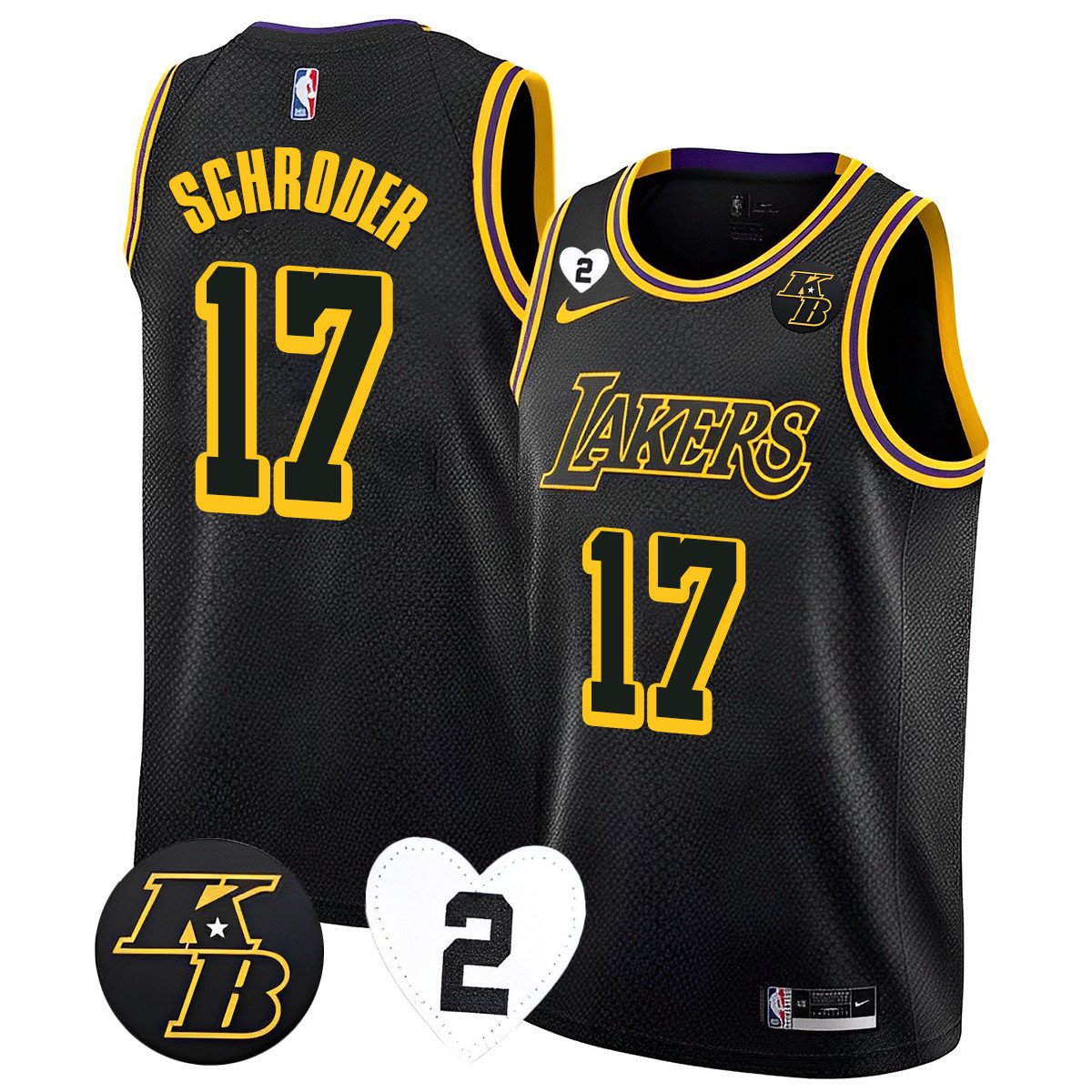 Dennis Schroder Men's Los Angeles Lakers Collection Kobe & GiGi Jersey - All Stitched