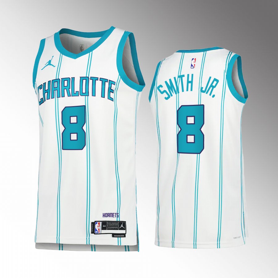 Dennis Smith Jr. Charlotte Hornets #8 White Jersey Association Edition Swingman