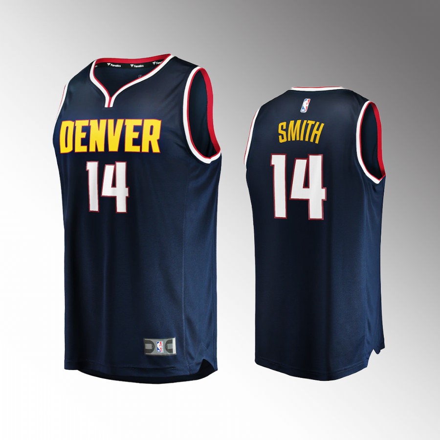 Denver Nuggets #14 Ish Smith Icon Edition Jersey Fast Break Navy