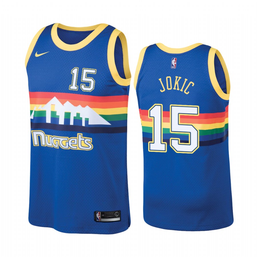 Denver Nuggets #15 Nikola Jokic Hardwood Classics Blue Jersey