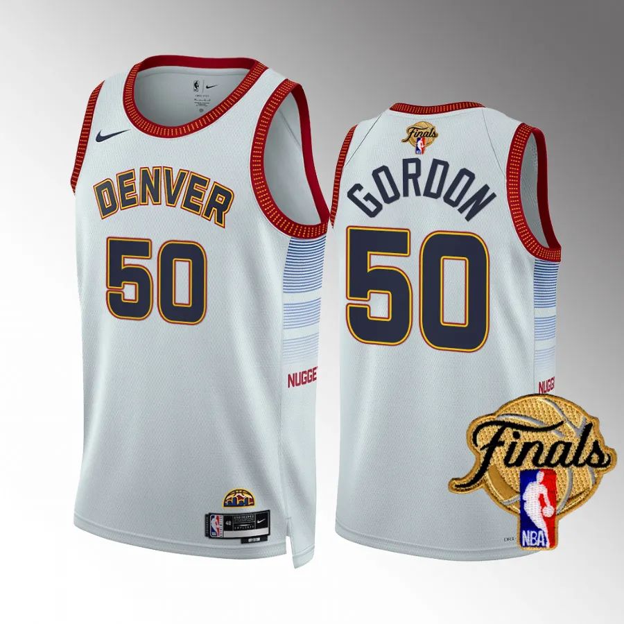 Denver Nuggets Finals Aaron Gordon White #50 Jersey City Edition