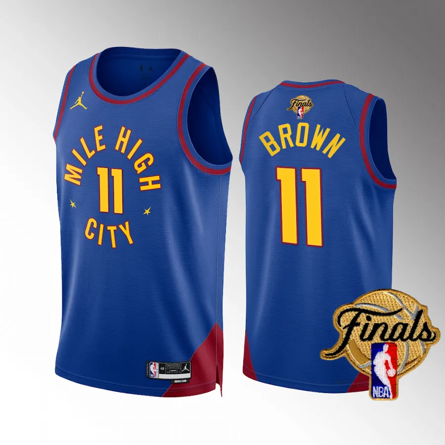 Denver Nuggets Finals Bruce Brown Blue #11 Jersey Statement Edition