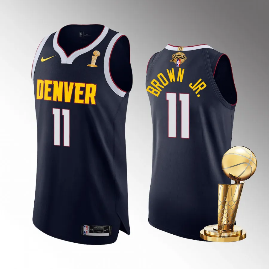 Denver Nuggets Finals Champions Bruce Brown Jr. Navy Jersey Icon